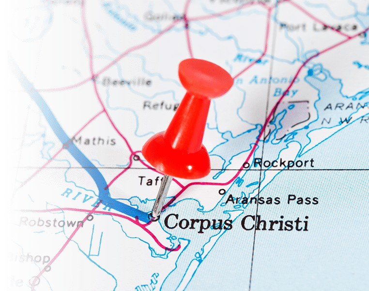 Corpus Christi pinned on a mask