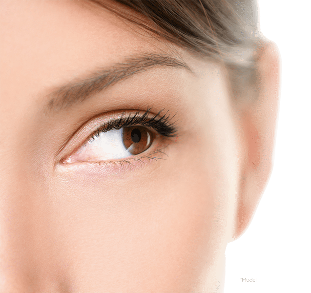 close up on woman's eye