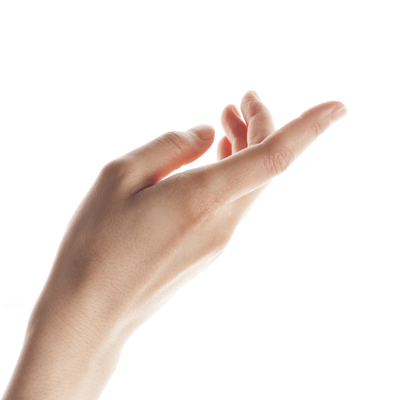 Up close on woman's hand